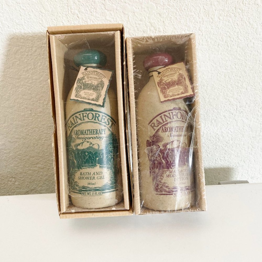RAINFOREST Aromatherapy Bundle Bath Shower Gel & Lotion Made In New Zealand